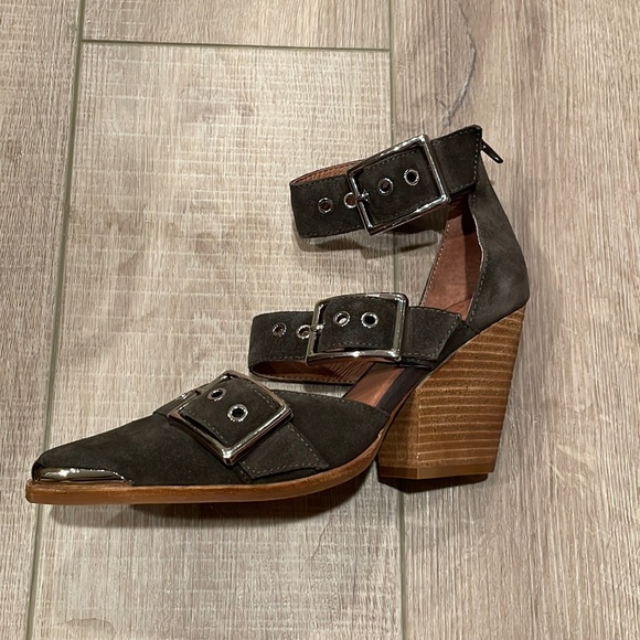 Jeffrey Campbell x Free People Hendrix Heel Khaki Olive SuedeUS 7 EU 38 NWOB - Picture 8 of 12